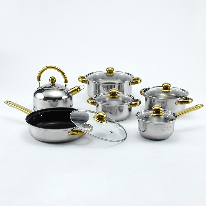 Nonstick 12PCS Cookware Set Saucepan Aluminium Coating Kitchen Cooking Pan Cookware Sets With Cover Handles