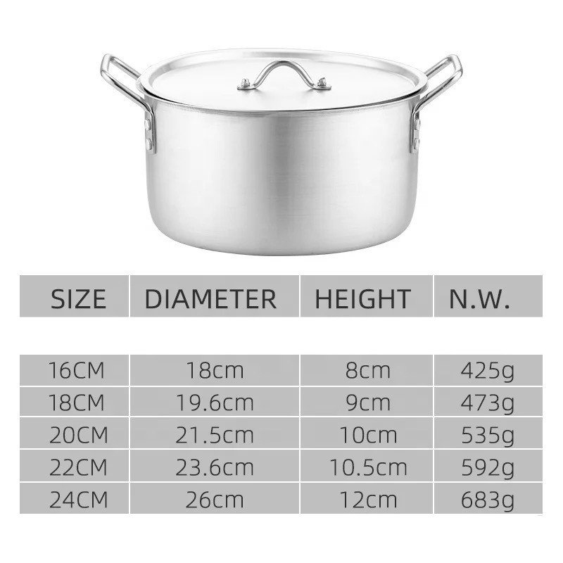 10 pcs 16 to 24cm durable aluminum cookware sets
