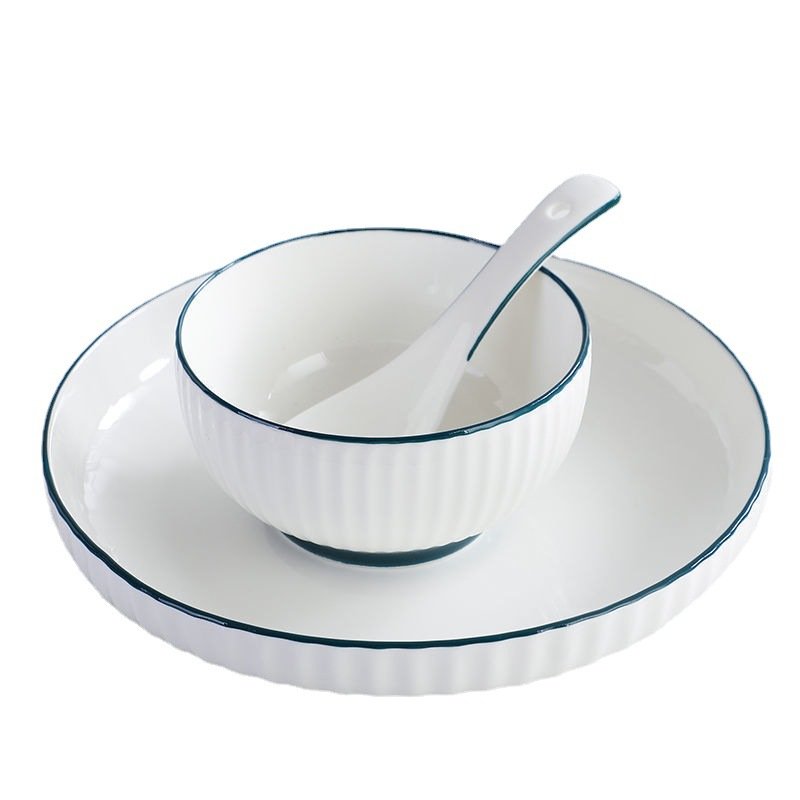 31 pieces Ceramic Dinner Plates Salad Soup Bowl Plate Dinnerware Bowls Set for Restaurant