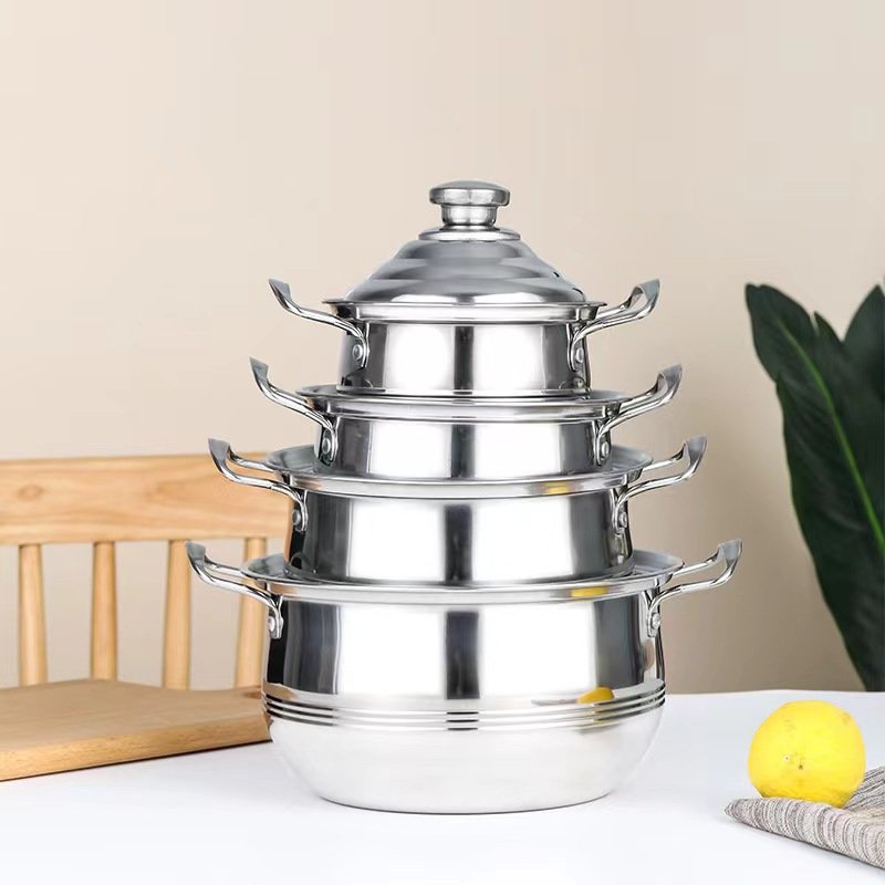 Kitchen cooking cookware multi-purpose colorful stainless steel soup pot cookware set