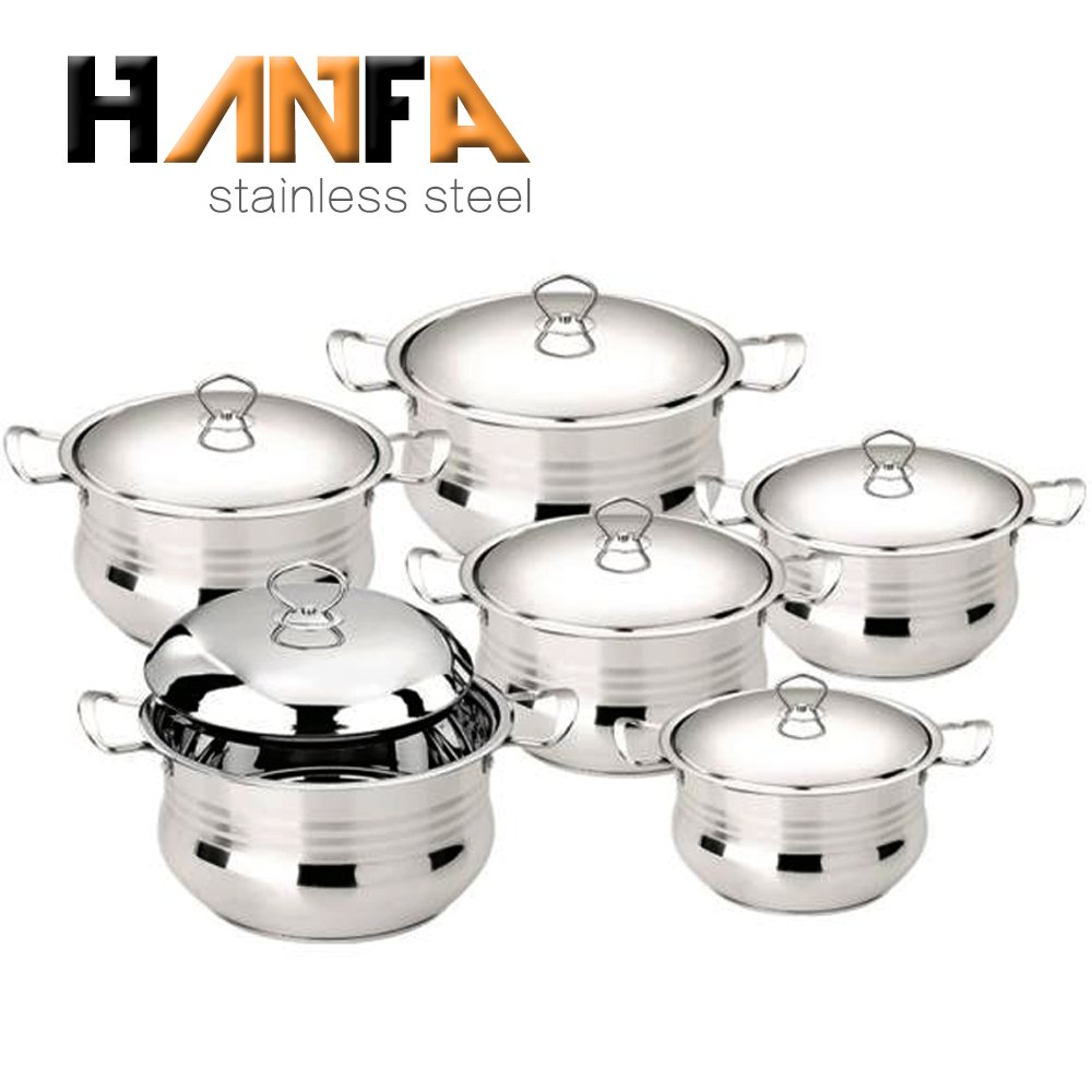 Heavy duty and shinning polishing of stainless steel cookware set