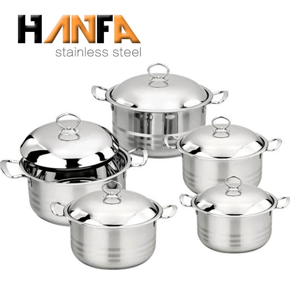 Heavy duty and shinning polishing of stainless steel cookware set