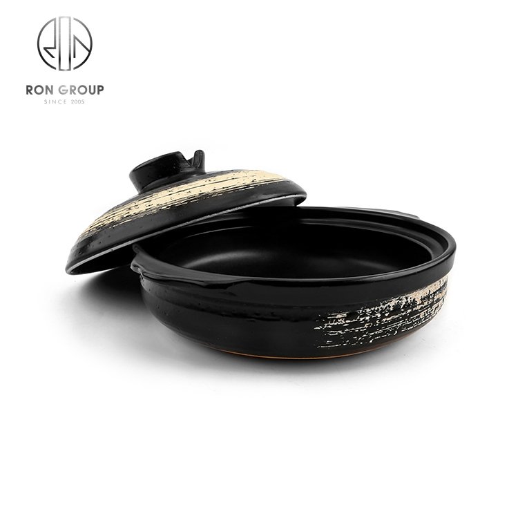 Restaurant Hotel Catering Black Color casseroles cookware ceramic clay pots for cooking non stick casserole set cooking pots