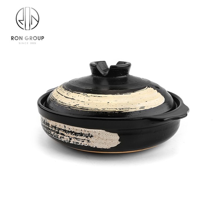 Restaurant Hotel Catering Black Color casseroles cookware ceramic clay pots for cooking non stick casserole set cooking pots