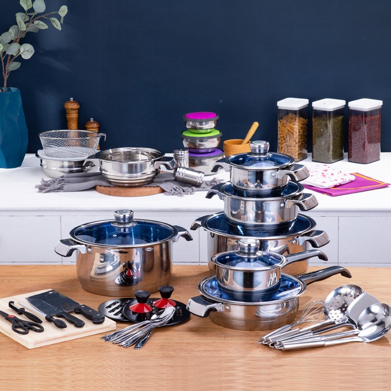 100PCS ketchin ware cookware set kitchen Multifunction Nonstick Quality Cookware Restaurant Panela Conjunto