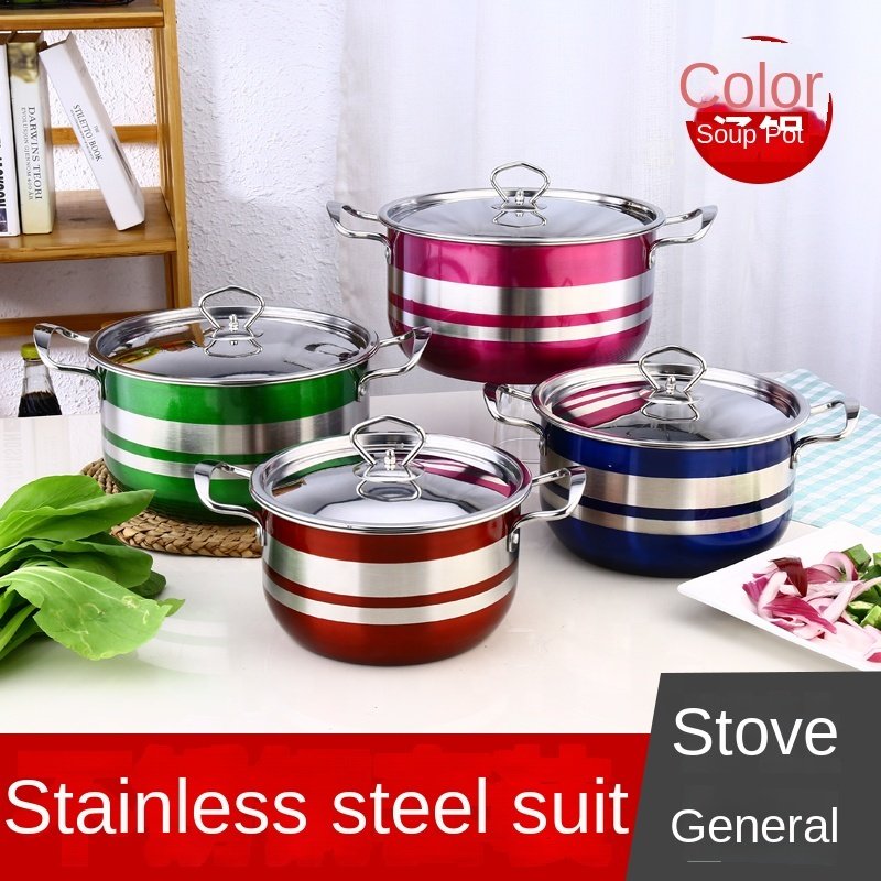 Factory Sale Cookware Set of 8 Piece Cooking Pot Set Home Kitchen Cookware Stainless Steel with Double Handle