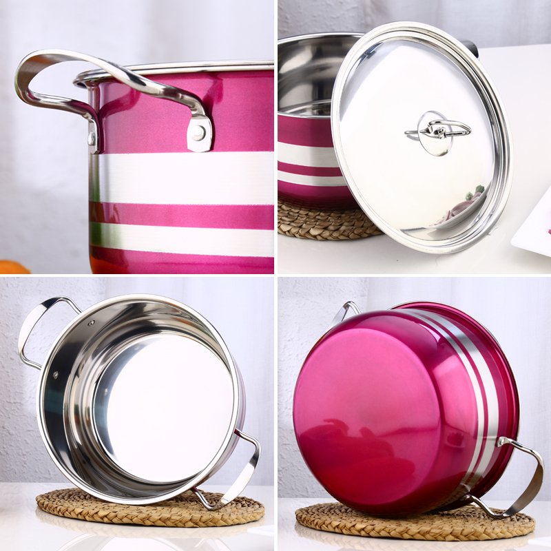 Factory Sale Cookware Set of 8 Piece Cooking Pot Set Home Kitchen Cookware Stainless Steel with Double Handle