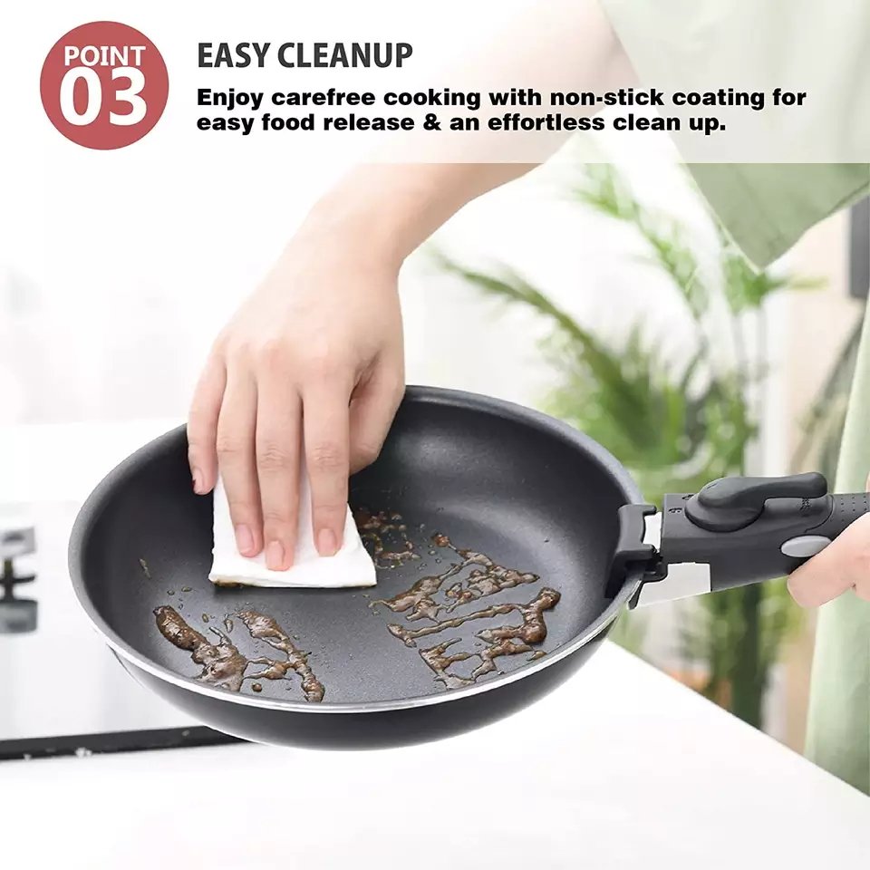 Multifunction Non-stick Aluminium Alloy Stock pot Portable Detachable Handle cookware set frying pan set
