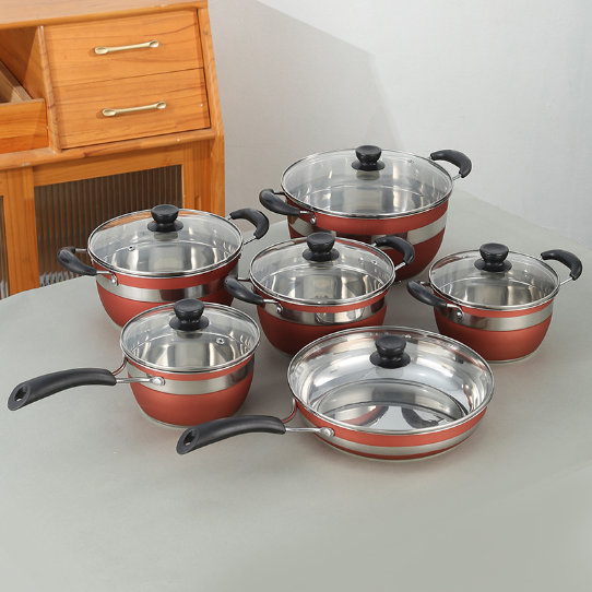Factory Direct Sale Kitchen soup pot Stainless Steel Cookware Sets Pots and Pans Non Stick Cooking Pot Set
