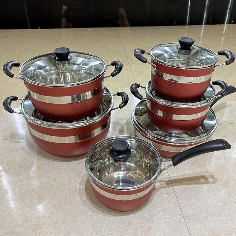 Factory Direct Sale Kitchen soup pot Stainless Steel Cookware Sets Pots and Pans Non Stick Cooking Pot Set