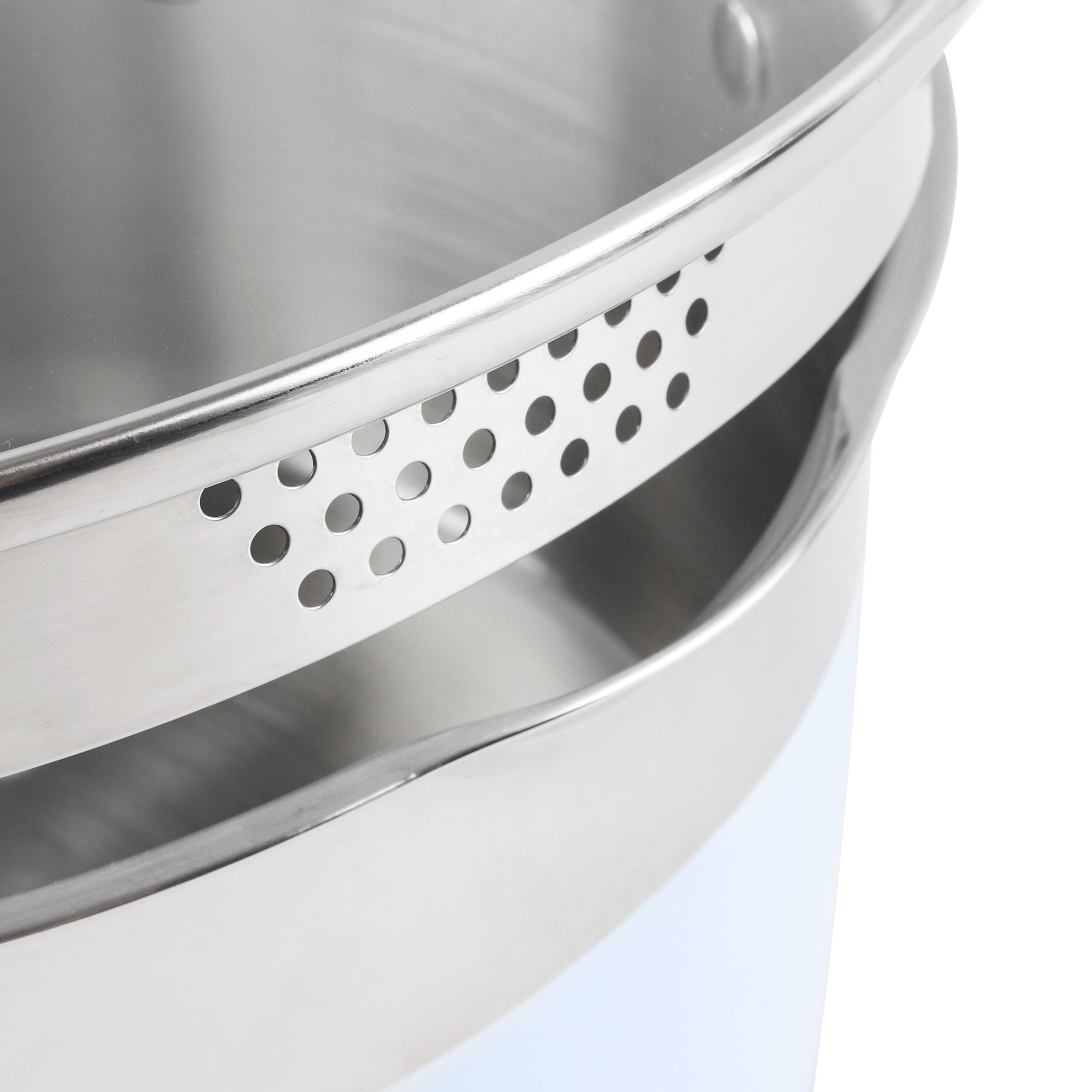 Customized Home Kitchen Ware Stainless Steel Cooking Pot Cookware Set Lid Induction Stove Iron Metal Glass Material