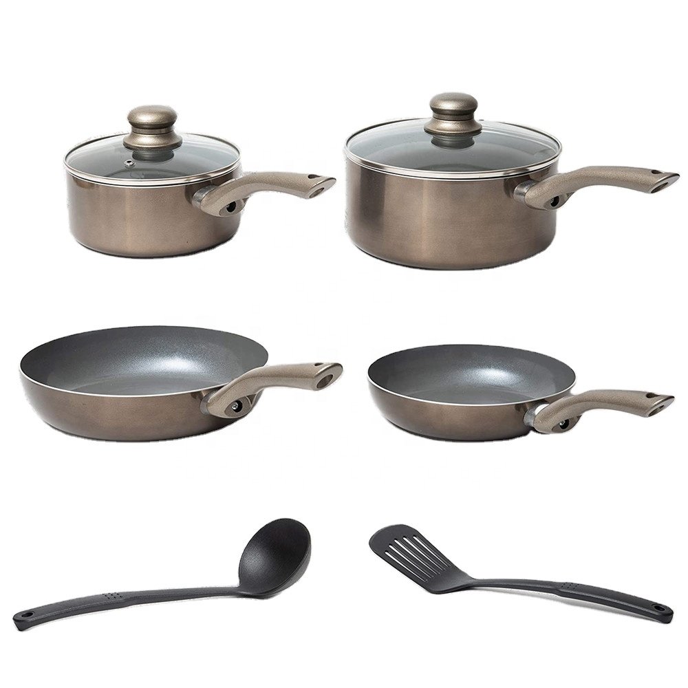 Aluminium alloy Grey Ceramic Coating Cookware Set, Non Stick Cooking Set