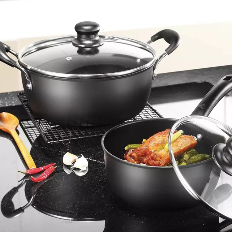 5pc Stainless Steel Cast Iron Safe Edible Cooking Pot Set Non-stick Coated Cookware Sets Household Kitchen Accessories Pot