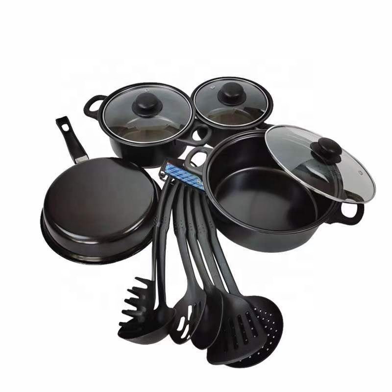 Factory quantity low-cost kitchen kitchenware set non-stick 13 sets cooking pot set non-stick cookware