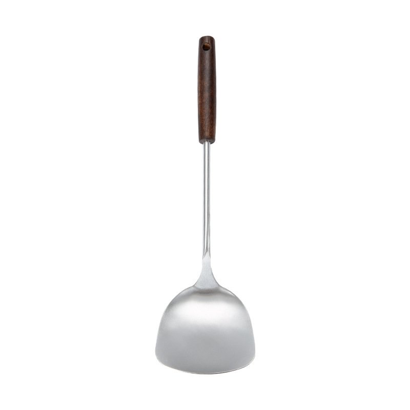 Stainless Steel Wooden Kitchen Slotted Turner Spatula Skimmer Ladle Soup Spoon Strainer Restaurant Cooking Dining Utensils Set