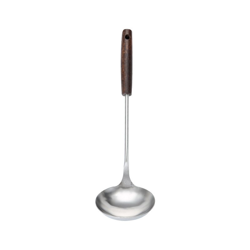 Stainless Steel Wooden Kitchen Slotted Turner Spatula Skimmer Ladle Soup Spoon Strainer Restaurant Cooking Dining Utensils Set