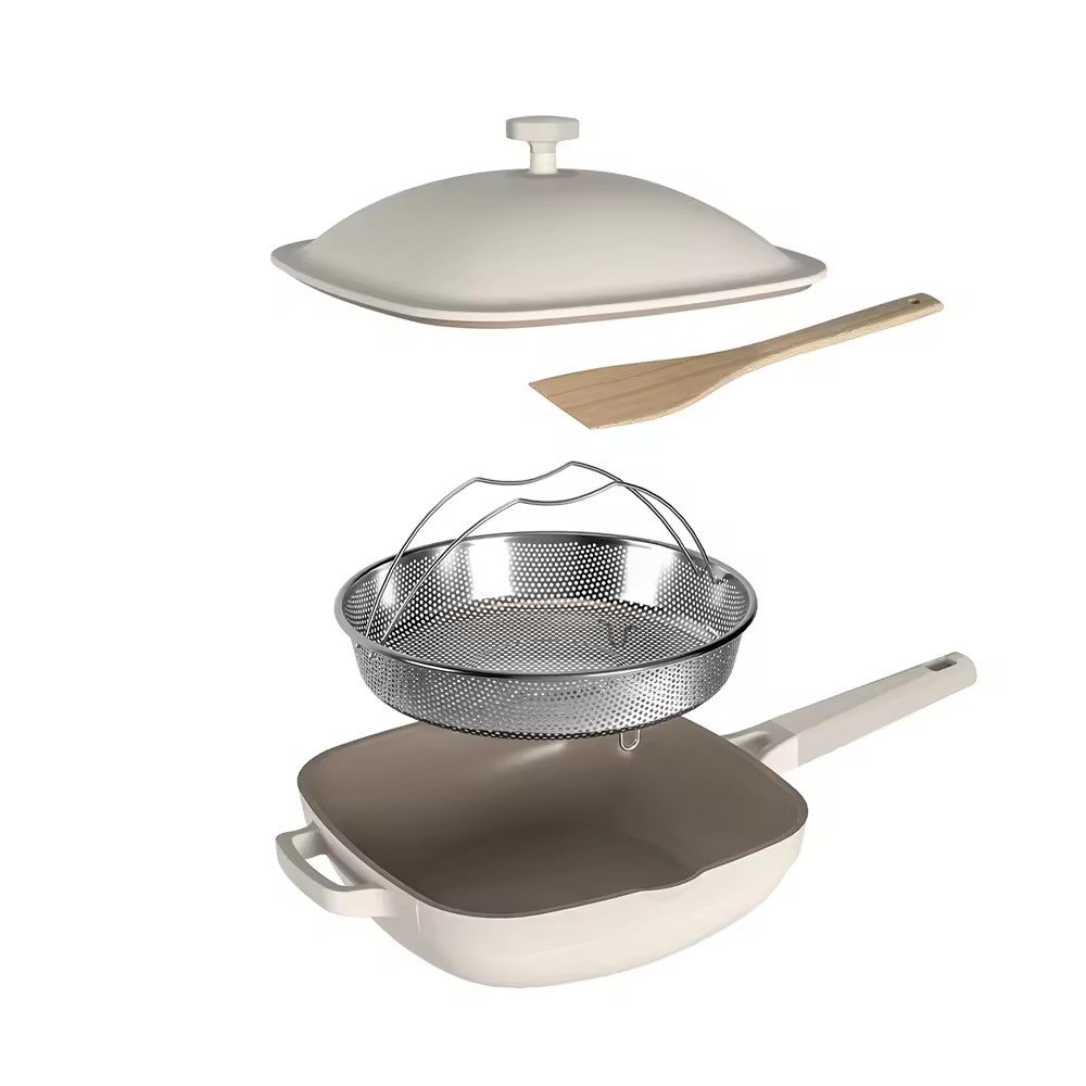 Die Cast Aluminum Pots And Frying Pans Ceramic Coating Non Stick Cookware Set