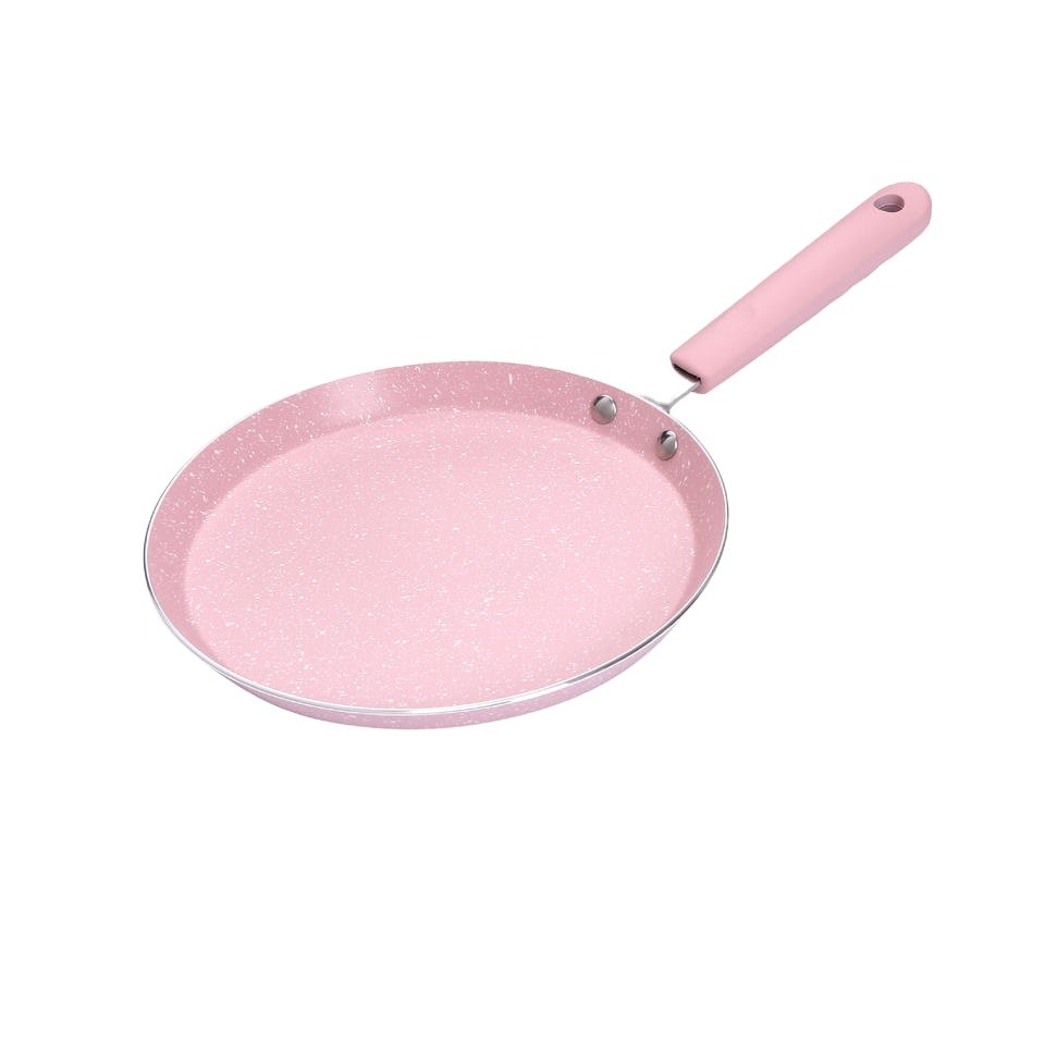 New Modern Marble Pink Kitchen Cookware Set Non-stick Aluminum Cake Steak Frying Pan Set
