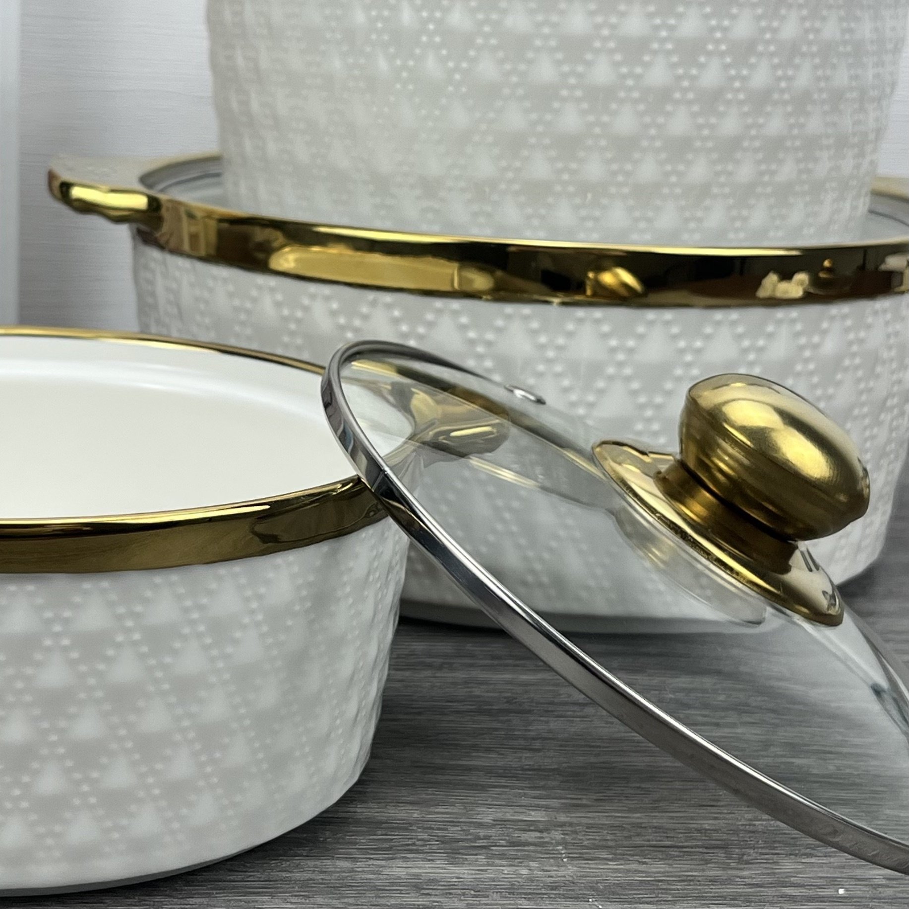 Outdoor Kitchen Supplies Items Wares Wholesale non stick Cookware Sets Dinnerware Utensils Ceramic Soup Pot Cooking Pot Sets