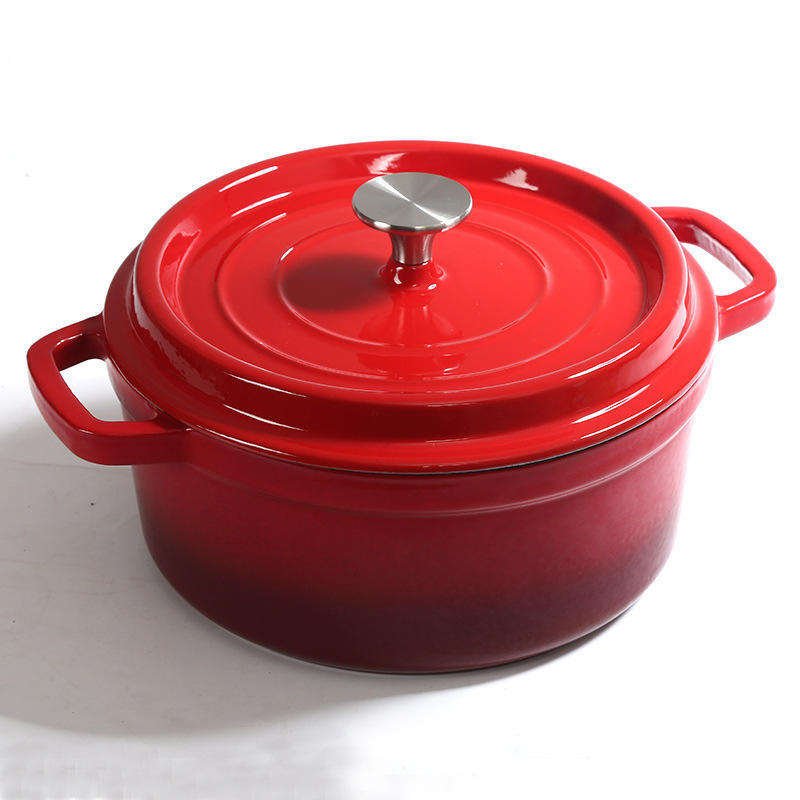 Enamelled Cast Lron Pot Pot Soup High Quality 20/22/24/26/28cm Cooking Casserole Cookware Dutch Oven With Lid Enamel Pot