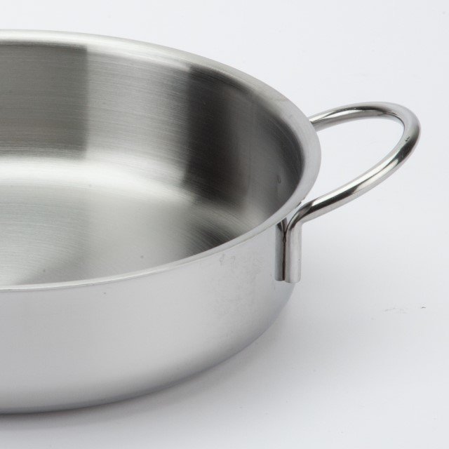 Italian High Quality 26cm Steel Skillet with Ergonomic Stainless Steel Side-Handles Cookware Set Kitchen Cooking Salad Garlic