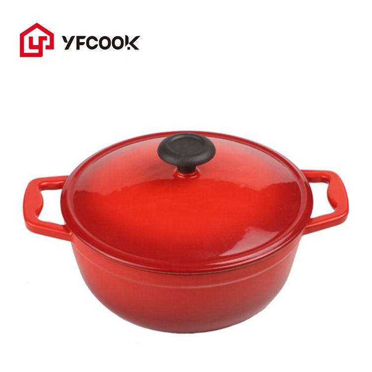 Wholesale Factory Supply Popular Red Cast Iron 12 Piece Cookware Sets Home Cooking with Cast Iron Enamel Lid
