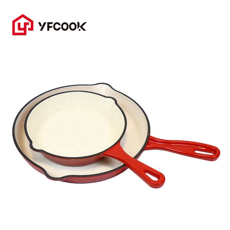 Wholesale Factory Supply Popular Red Cast Iron 12 Piece Cookware Sets Home Cooking with Cast Iron Enamel Lid