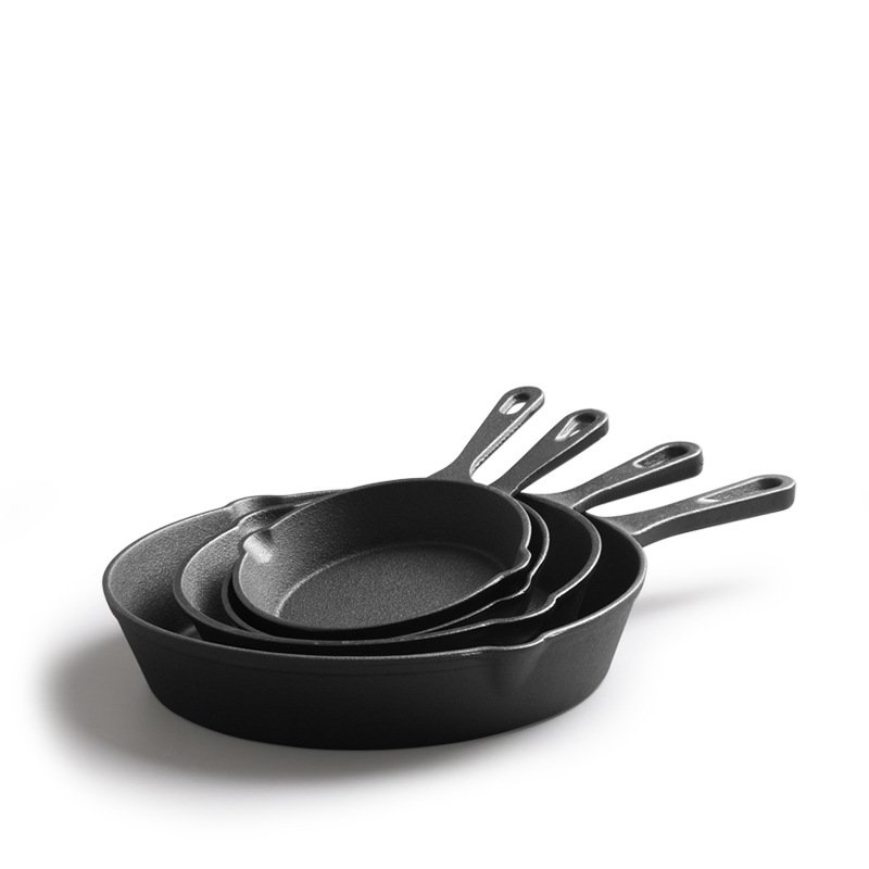 9-30cm Pre-seasoned Cast Iron Skillet Frying Pan Cast Iron Cookware Set For Both Indoor & Outdoor Use