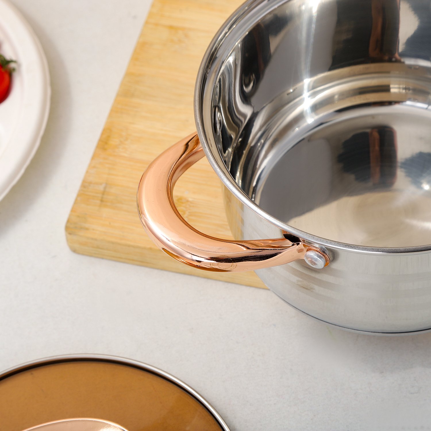 KAISA VILLA KV-1042 Stainless Steel Cookware Set Cooking Pot Set Soup & Stock Pots With Lid 6pcs Sets Nonstick