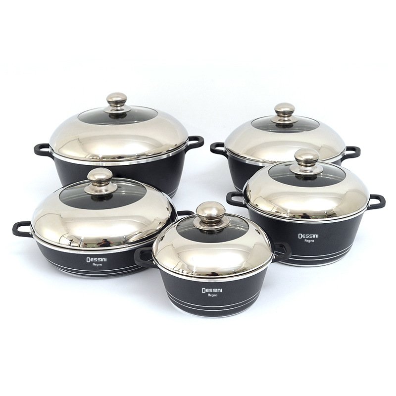 5pcs/set stock pot set non stick cast aluminum cookware set stock pot cooking tools for sale