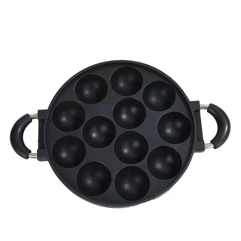 Hot Selling Aluminum Non-Stick Nonstick Cookware Sets Contemporary Non Stick 4 holes Egg Cake Mock Cooking Pan with Clear Cover