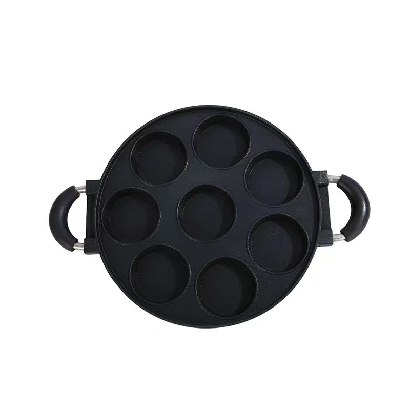 Hot Selling Aluminum Non-Stick Nonstick Cookware Sets Contemporary Non Stick 4 holes Egg Cake Mock Cooking Pan with Clear Cover