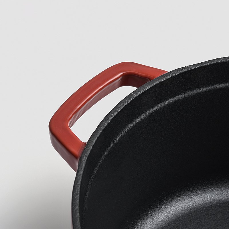 Low MOQ Enameled Cast Iron Cookware Set Casseroles Mussel Pot With Double Handle