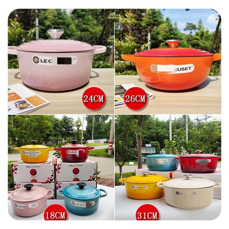 Non stick 4pcs cast iron enamel cooking pot cookware set of cooking pots