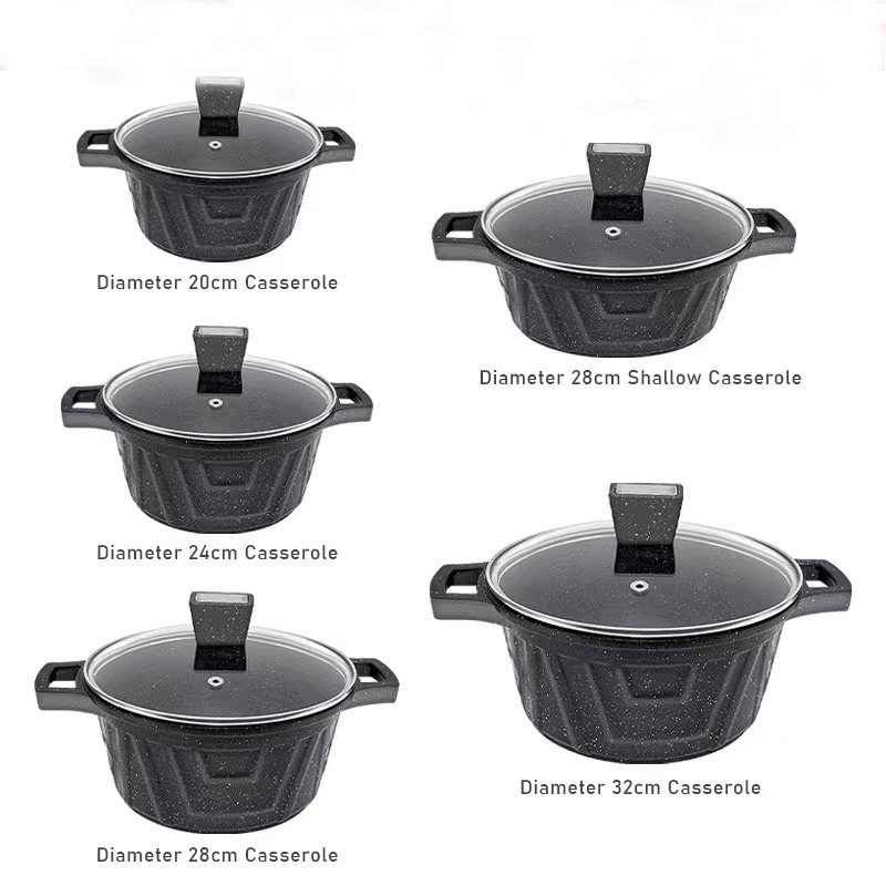 Best Selling 10 pieces Cookware Set New Arrival Home Use Aluminium Alloy Non-Stick Pots