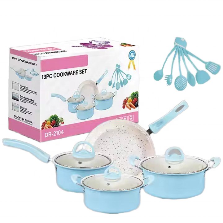 Cookware Set Household Non Stick Cookware Multi Piece Combo Set Best Selling 13 Piece Iron Plastic Environmentally Friendly