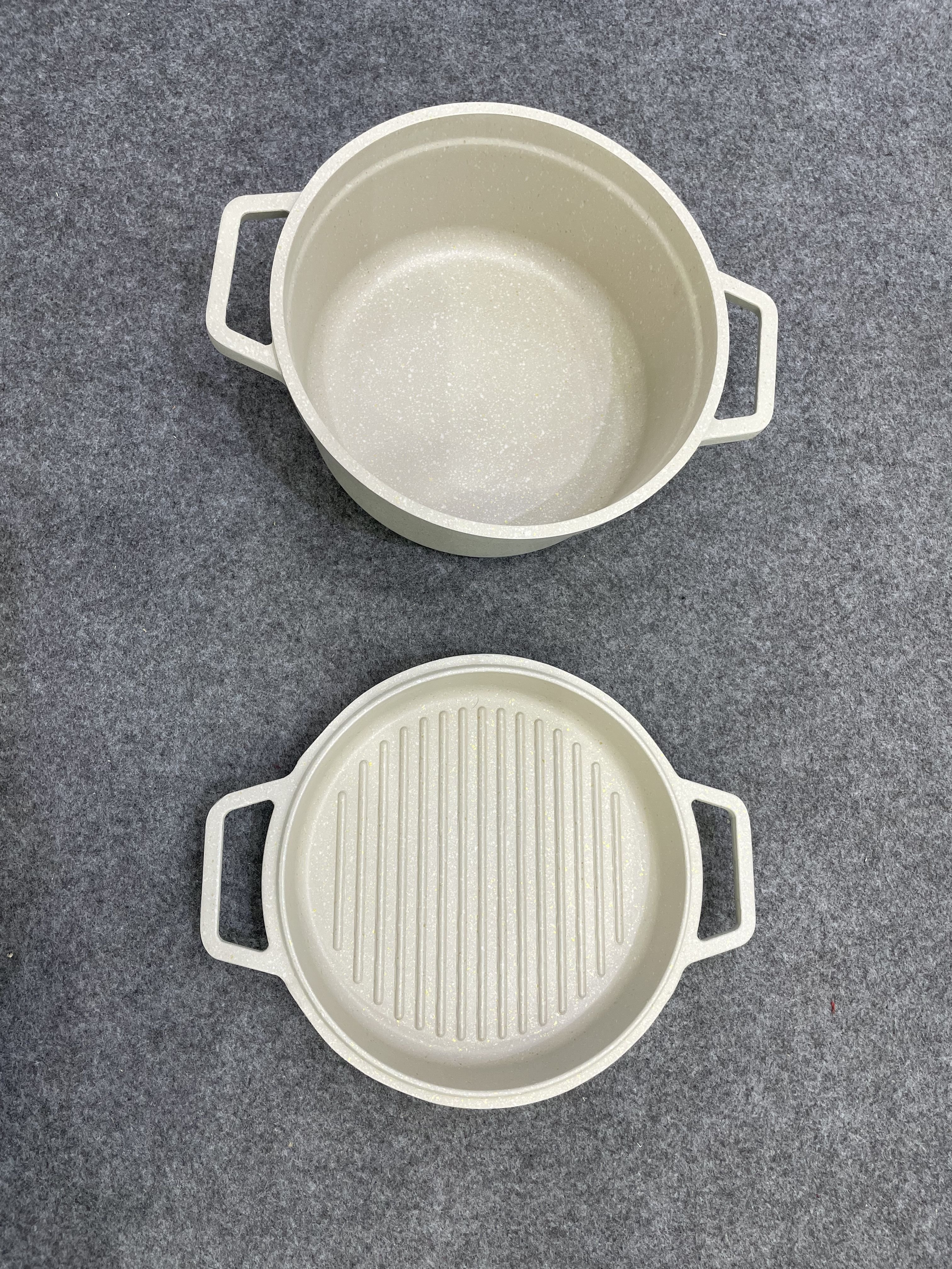 Die cast aluminium lid granite cookware set fry pan casserole Multifunctional