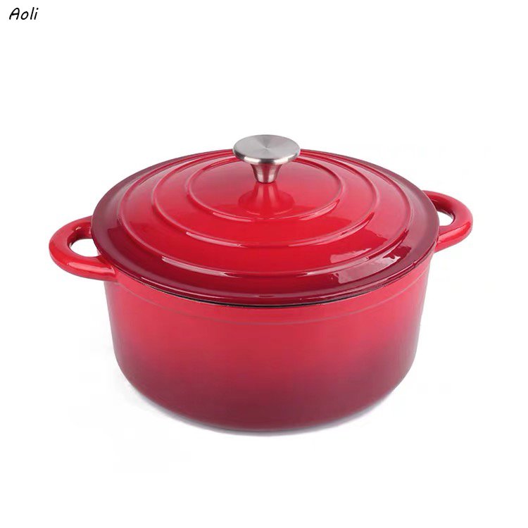 Enamel cast iron casserole cooking pot induction Factory Direct Selling Pot Casserole Enamel Cast Iron Dutch Oven Cookware Sets
