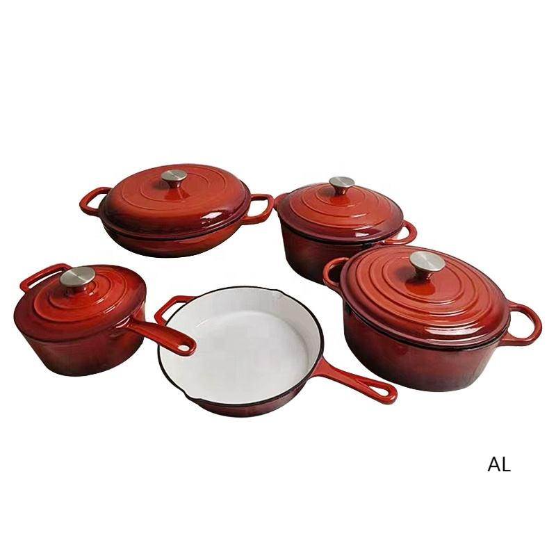Cast Iron Belly Pot With Lid Cast Iron Pots Set Enameled Cookware Set Kitchen Cast Iron Pots Set Enameled