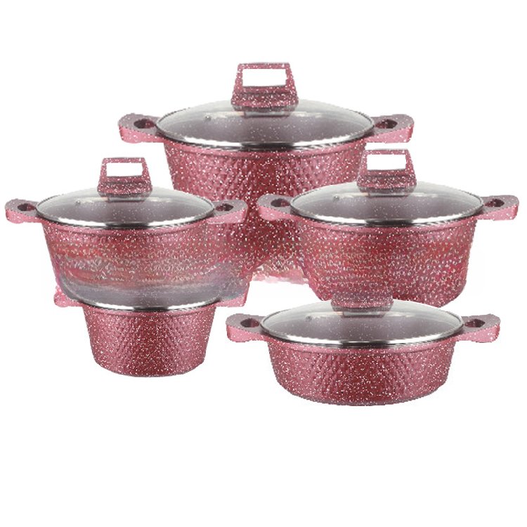 In Stock 10Piececooking pot NonStickpots cookware set cooking with Medical Stone Support BBQ Grill Accessory cookware sets pots