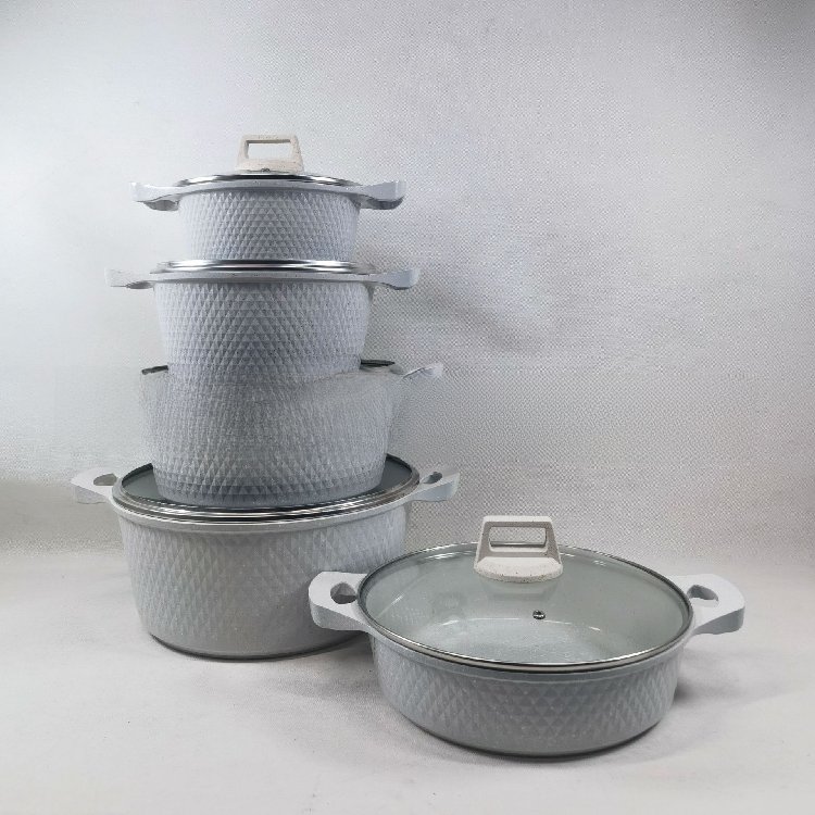 In Stock 10Piececooking pot NonStickpots cookware set cooking with Medical Stone Support BBQ Grill Accessory cookware sets pots