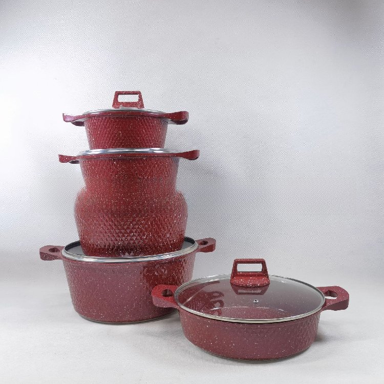 In Stock 10Piececooking pot NonStickpots cookware set cooking with Medical Stone Support BBQ Grill Accessory cookware sets pots