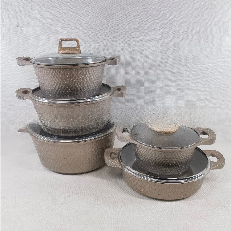 In Stock 10Piececooking pot NonStickpots cookware set cooking with Medical Stone Support BBQ Grill Accessory cookware sets pots