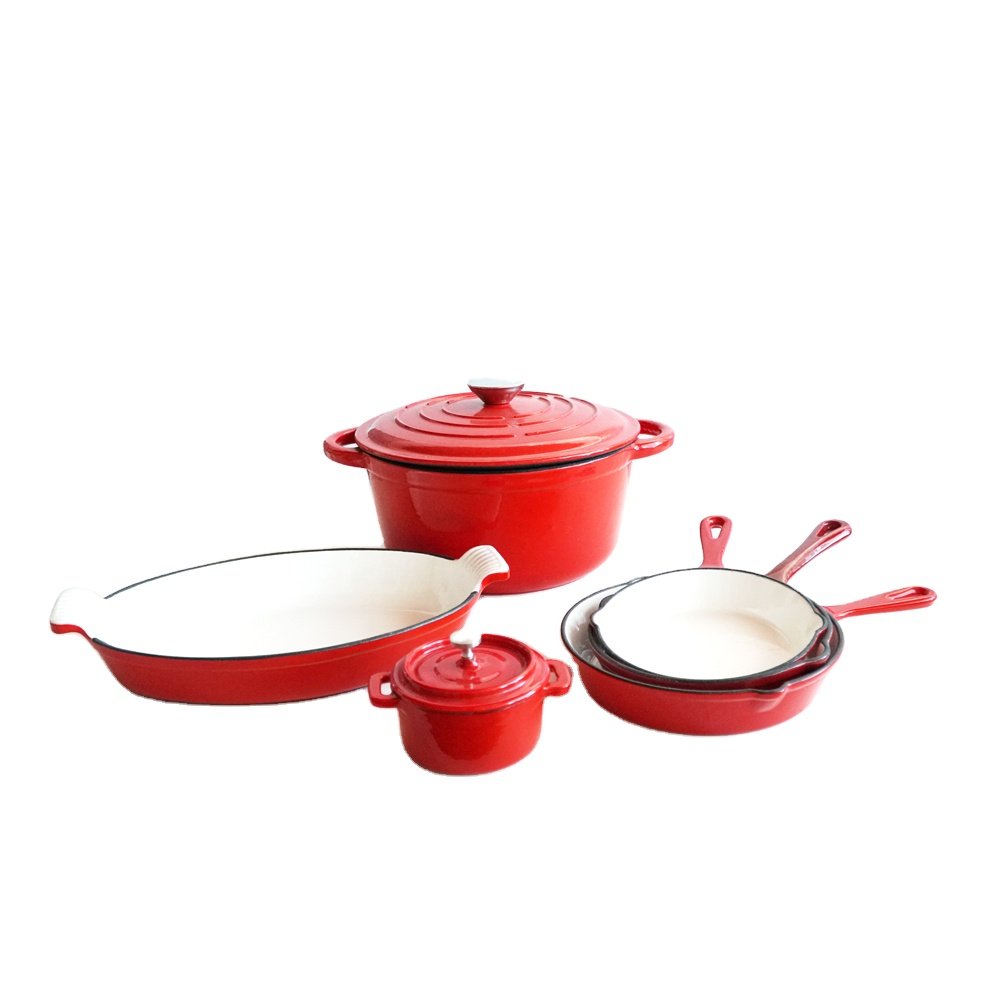 New Design Cast Iron Cooking Pot Iron Cast Dutch Oven Enamel Cast Iron Pot Casserole Cookware Set