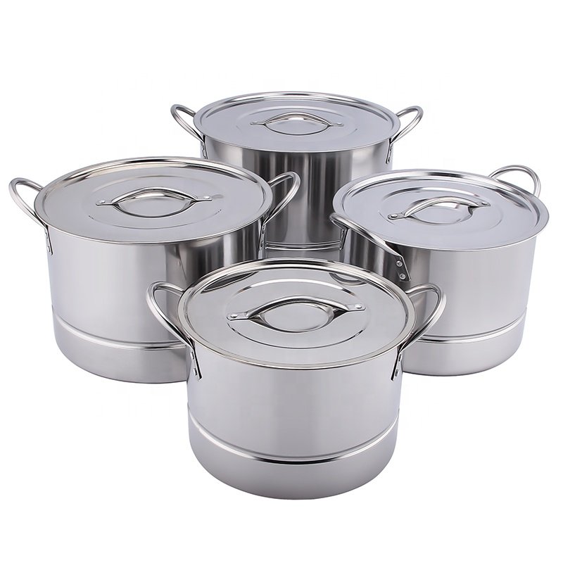 High quality cookware set professional 8pcs stainless steel stock pot with steamer and lid stainless