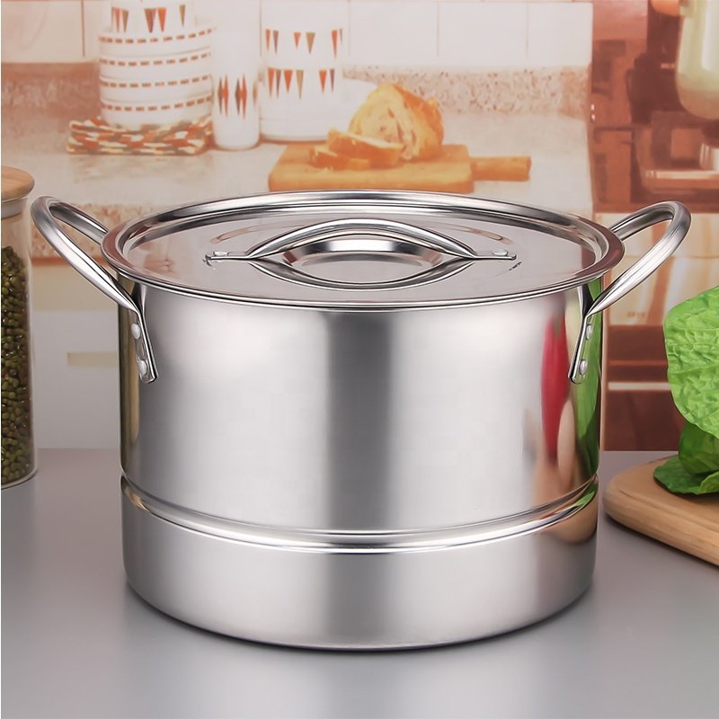 High quality cookware set professional 8pcs stainless steel stock pot with steamer and lid stainless