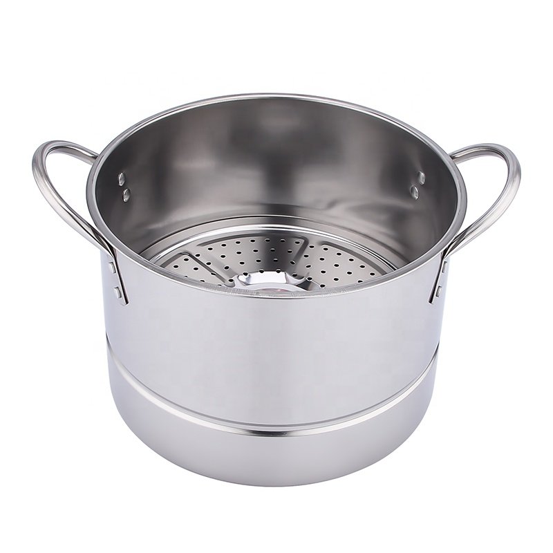 High quality cookware set professional 8pcs stainless steel stock pot with steamer and lid stainless