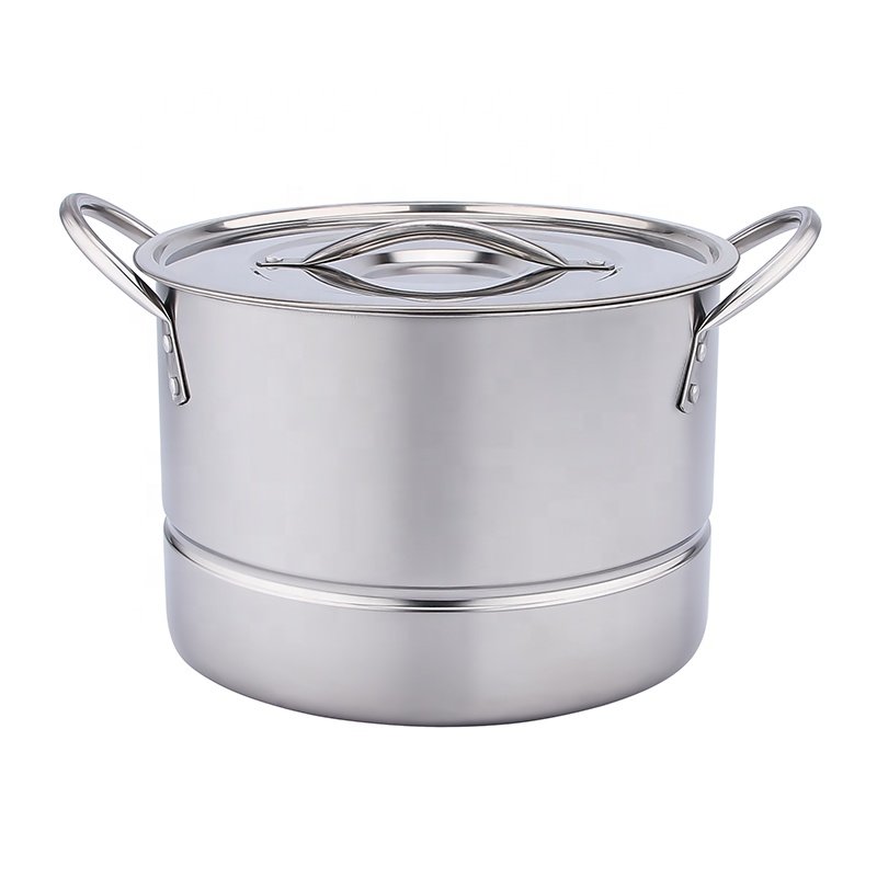 High quality cookware set professional 8pcs stainless steel stock pot with steamer and lid stainless