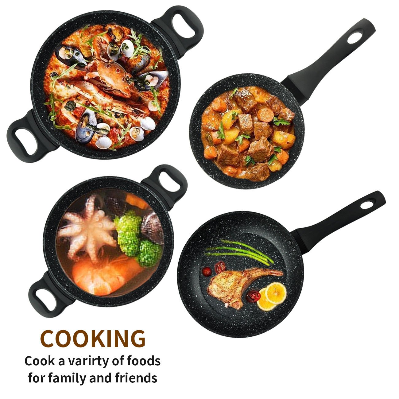 12 Pcs Cookware Set Pots And Pans Non Stick Kitchen Camping Cookware Sets Cooking Pot