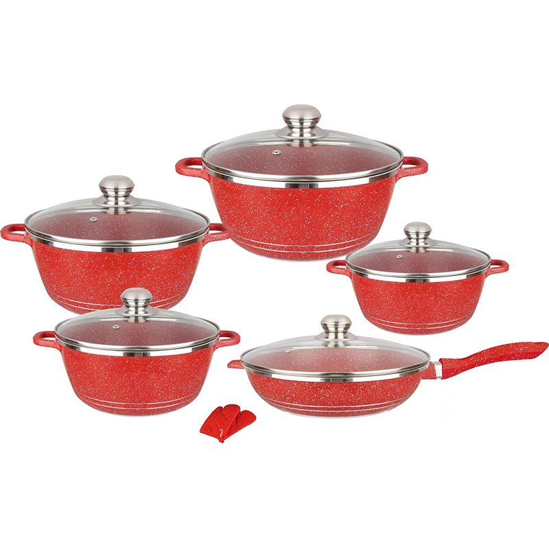 Good Selling Granite Cookware Set Non-stick Frying Pan Die Cast Aluminum Marble Cookware Set